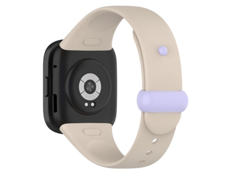 Correa de Silicona con hebilla de botón para Xiaomi Redmi Watch 3 - blanco marfil/morado claro