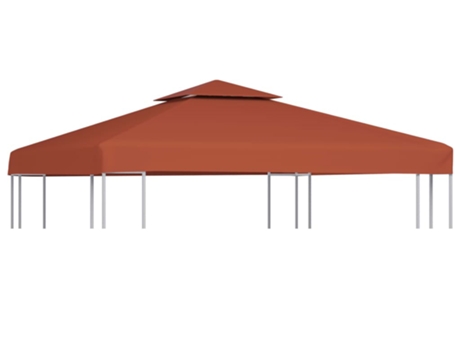 vidaXL Toldo de cenador 2 niveles terracota 310 g/m² 3x3 m