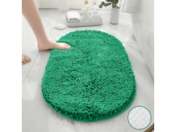 Alfombra de Baño LUUCOZK Antideslizantes Absorbentes Decoración Baño Secado Rápidoparte Inferior Poliéster Verde (50x80cm)