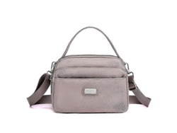 Bolso bandolera informal para mujer, de gran capacidad y con múltiples compartimentos, color champán Lalamoli