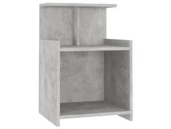 Mesita de noche de madera derivada, gris cemento, MAISON EXCLUSIVE