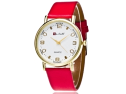 Reloj De Pulsera Analógico De Cuarzo Para Mujer, Moderno Y Casual, Duradero, Rojo.
