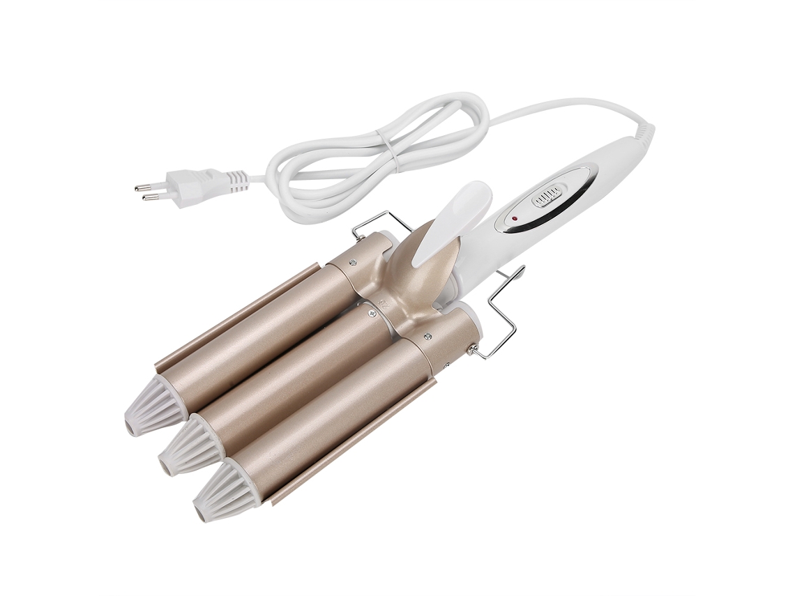 Chapinha De Cabelo Com 3 Cilindros 25mm Glaze Cerâmica Anti-caldeiração Rápido Aquecimento 110-240v