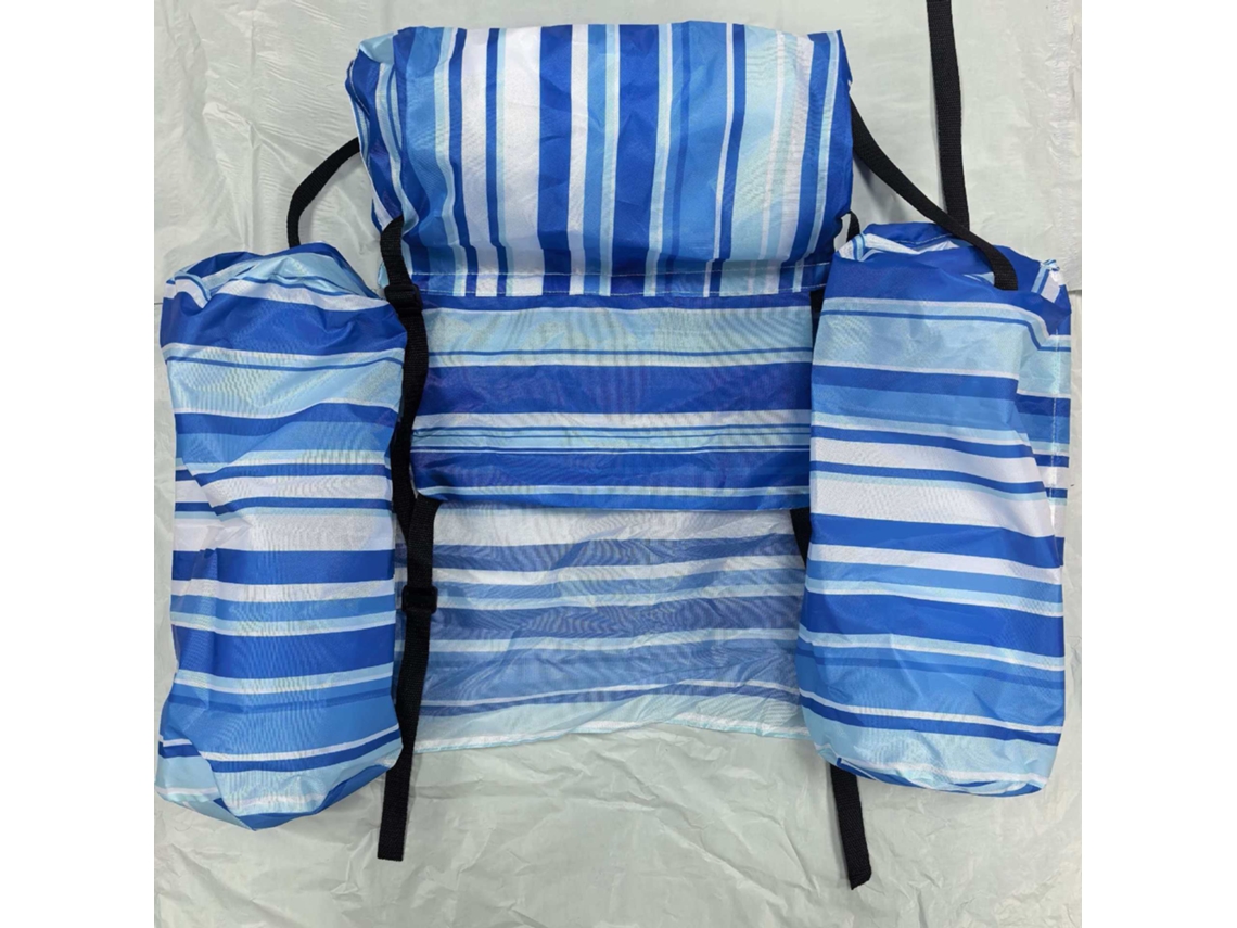 Pack De 2: Sillón Flotante Inflable Para Adultos A Rayas Azules, Reforzado Y Resistente. Ideal Para Piscina, Playa Y Lagos, Ocio Veraniego.