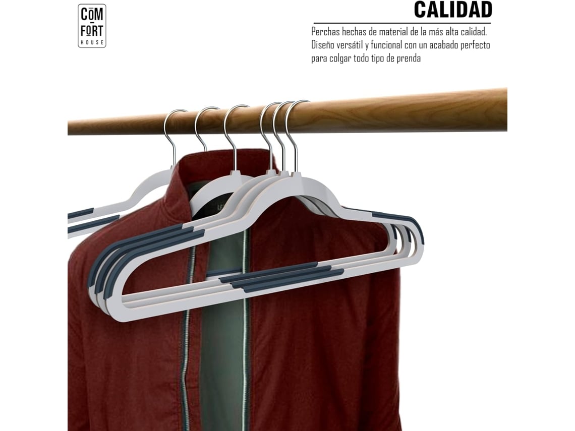 COM-FORT HOUSE Perchas de Plástico Antideslizante Medida 45cm