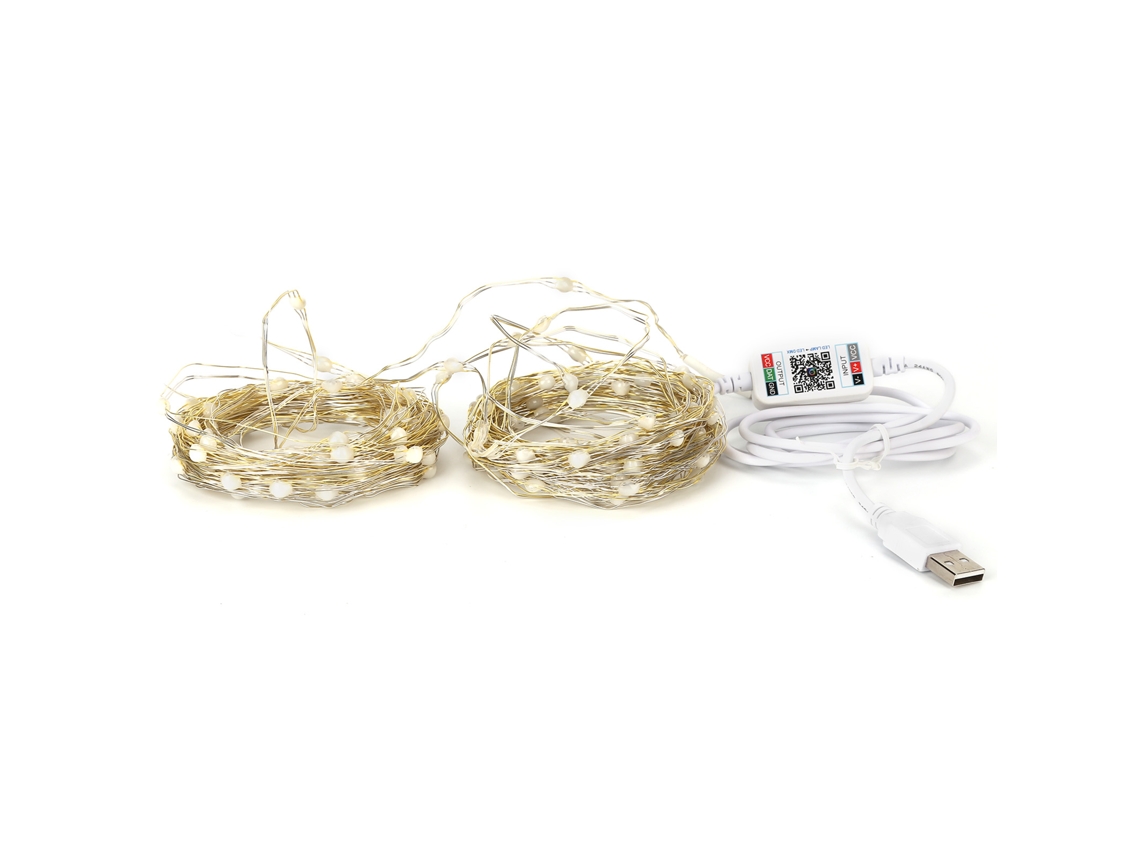 Rebe-luz De Cuerda 20m 200led Con Control App Bluetooth Sincronización Música Usb Para Decoración Hogar