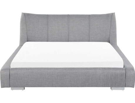 Cama de matrimonio BELIANI Nantes poliéster gris 208x237x97