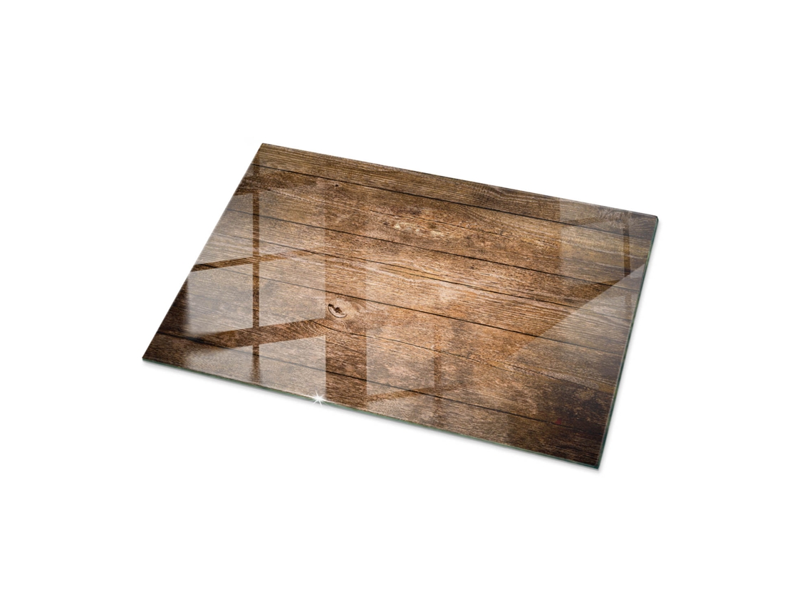 Espejo de sobremesa rectangular (100 x 70 cm - Estructura de tablones de madera - Marrón)