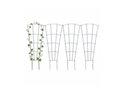 Relaxdays Soporte Para Plantas De Metal, Set De 4, Tutor Para Trepadoras, Macetas Y Jardineras, Alxan: 82 X 31 Cm, Negro