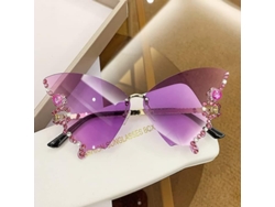 2026-gafas De Sol Mariposa Con Diamantes Para Mujer, Diseño Novel Y Elegante De Verano 2023
