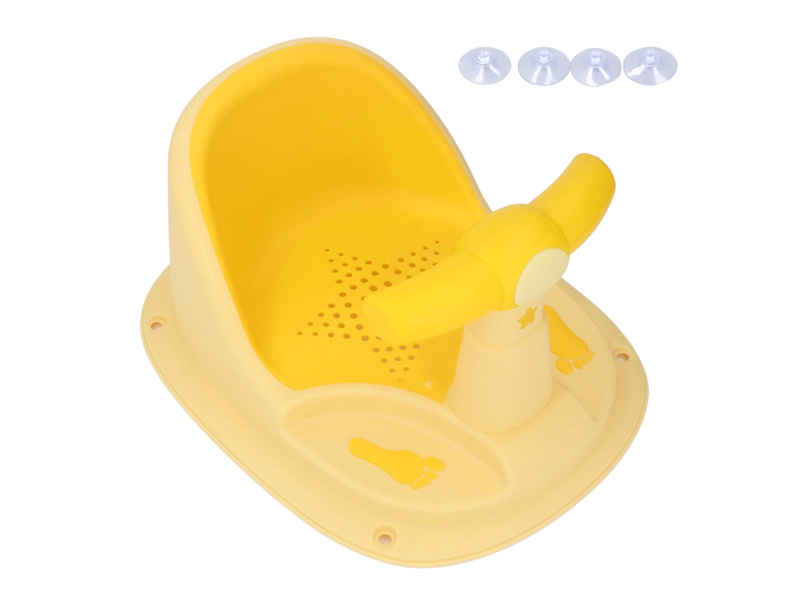 Assento De Banho Para Bebê Com Apoio Lumbar Ventosas Fortes Anti-derrapante Amarelo