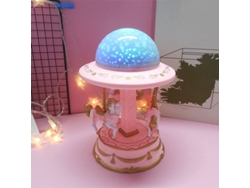Caja De Música Con Forma De Carrusel Para Niñas Con Proyección De Estrellas Y Linterna Creativa.