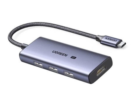 Adaptador UGREEN 50629 Cm500 4In1 Tipo-C a 3Usb3.0 Hdmi2.1 para Huawei Mate40/P50 S20