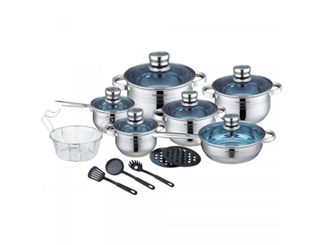 Batería de Cocina ROYALTY LINE 1801BM (Acero Inoxidable - 18 Piezas)