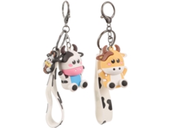 Llaveros De Pareja De Vacas De Dibujos Animados, De Aleación Y Pvc, Bonitos Accesorios Para Colgar En El Bolso.
