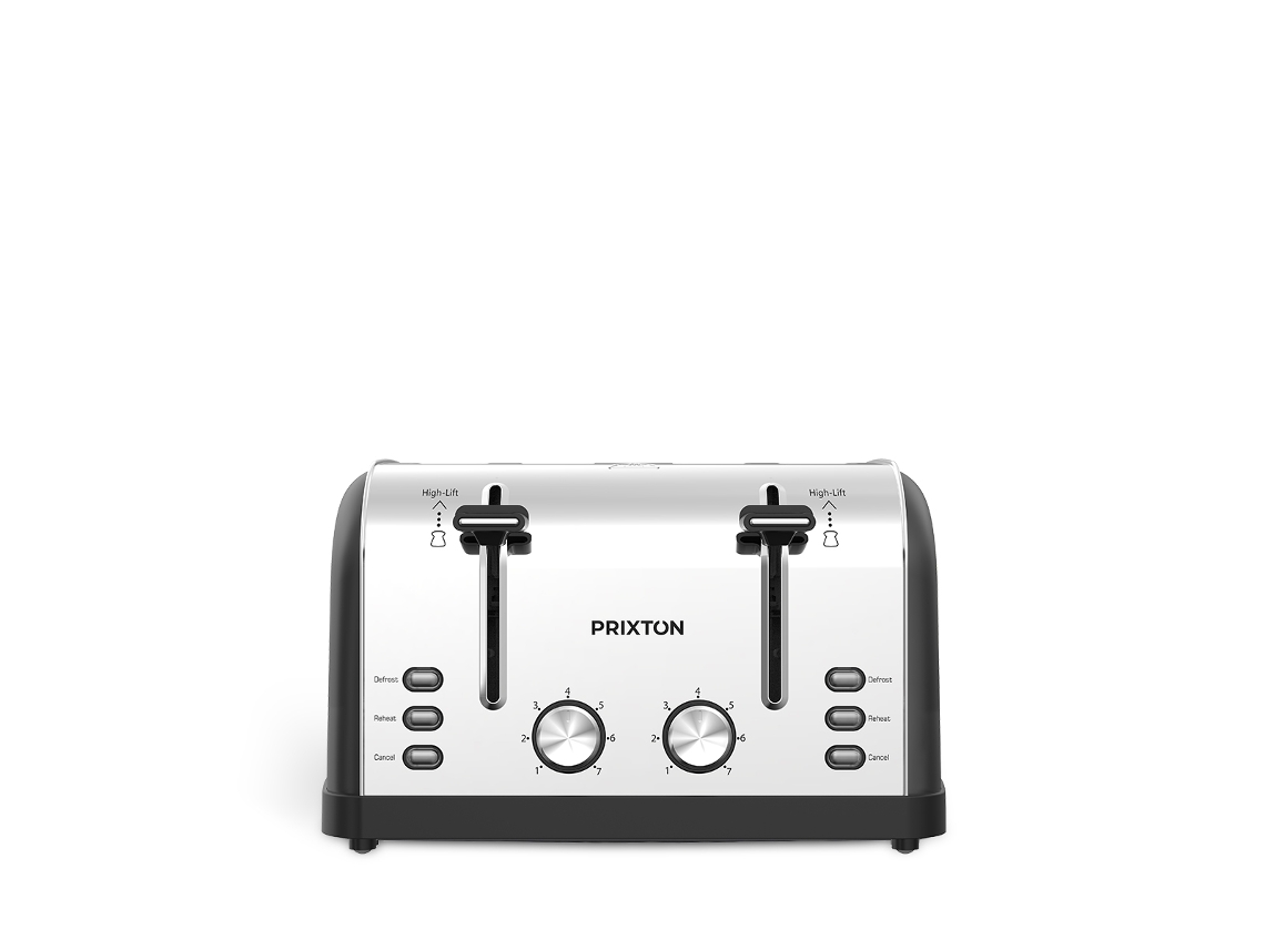 Tostadora Prixton (4 ranuras - 1900 W - Negra)