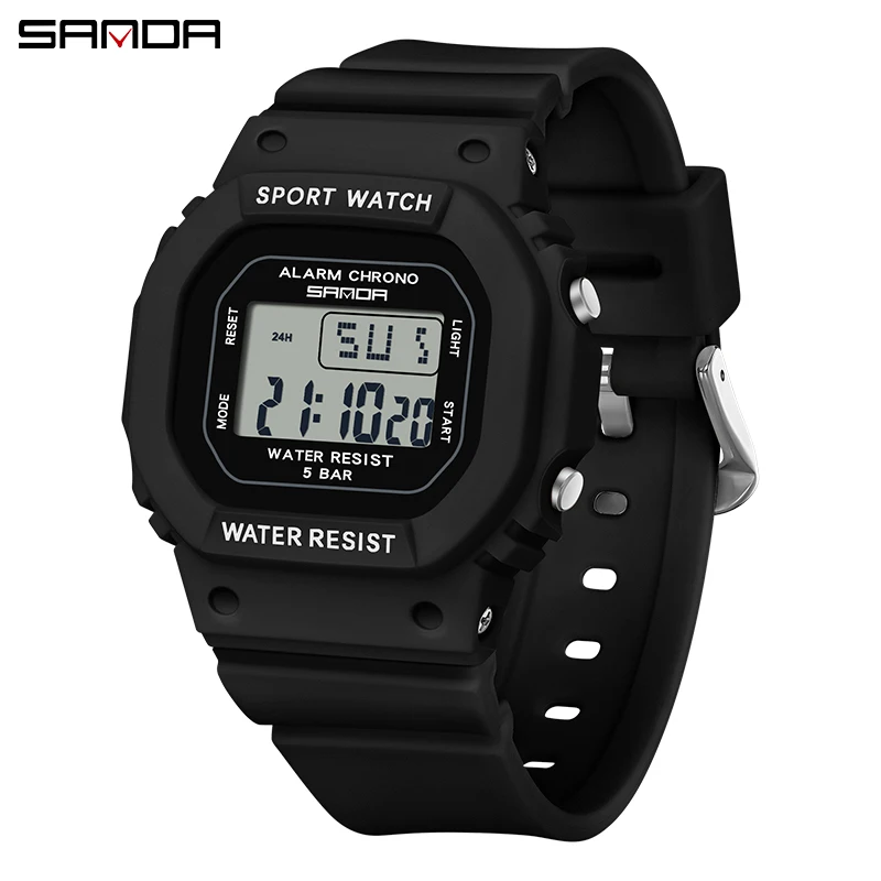 Reloj Electrónico (blanco Y Negro), Reloj Deportivo De Pulsera Impermeable Y A La Moda Para Hombres Y Mujeres.