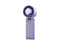 (morado) Ventilador De Mano De Turbina De Alta Velocidad | Refrigeración Para El Cuello | Batería Recargable De 3600 Mah (8 Horas De Duración)