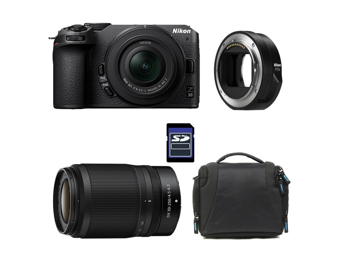 Nikon Z30 + Z16-50 + Z50-250 + Bolsa + Tarjeta SD de 8 GB + Adaptador FTZ II