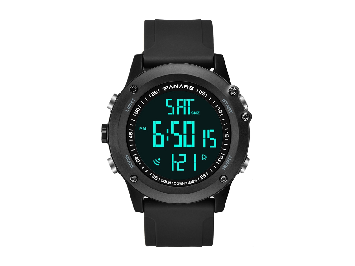 Reloj Digital Para Hombre Panars, Resistente Al Agua, Deportivo, Para Exteriores, Multifuncional, Negro.