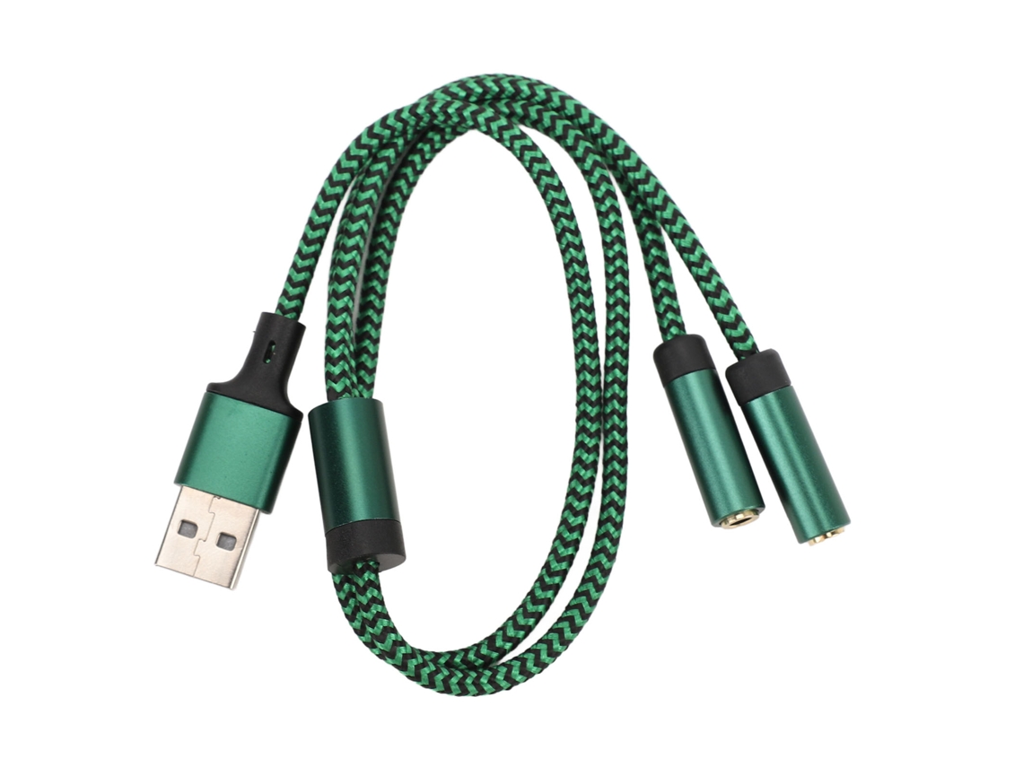 Adaptador Usb A 2 Conectores De 3,5 Mm Para Tarjeta De Sonido Estéreo Externa Para Pc/portátil (50 Cm)