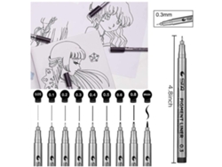 9 Bolígrafos De Punta Fina Con Tinta Resistente Al Agua Para Dibujar Y Escribir.