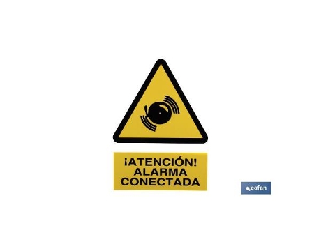 Señal poliestireno 297 x 210 mm alarma conectada