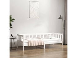 Sofá Cama Sin Colchón Madera Maciza De Pino Blanco 90x190 Cm
