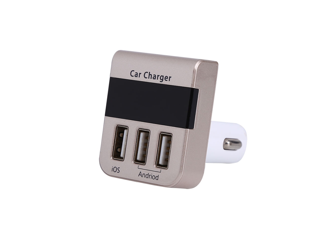 Cargador De Coche (detector De Voltaje Inteligente De 3 Puertos 3.1a)