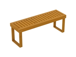 Banco De Madera De Dos Plazas Con Diseño De Listones, 120x34x43 Cm, 300 Kg, Madera De Teca.