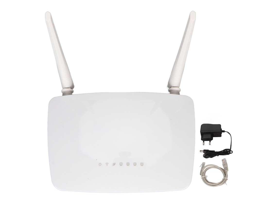 Router wifi inalámbrico profesional de alta velocidad de 300 Mbps con antenas externas y enchufe europeo.