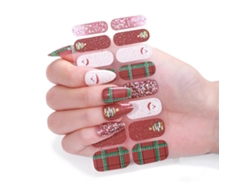 Pegatinas de uñas navideñas con temática de Papá Noel, calcomanías para manicura para fiestas navideñas Hengrongshen