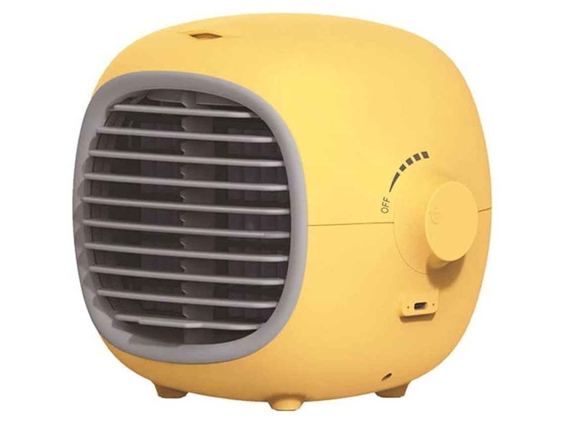 Ventilador De Aire Acondicionado Portátil Recargable Para Coche, Hogar, Oficina, Picnic - Amarillo