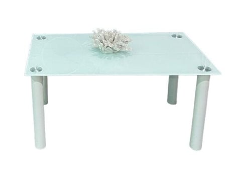 Mesa de Centro de Cristal Templado CT18, Blanco 90x50 cm SALDOSYSTOCKS