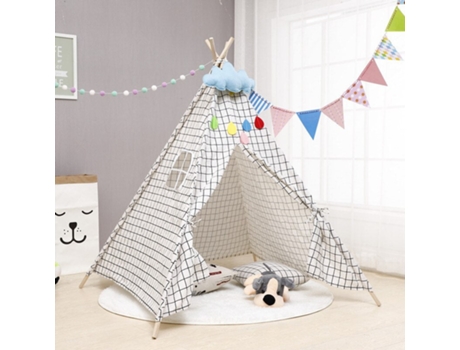 Tienda de Campaña Linda de La Historieta Del Tipi Del Juego Plegable Portátil Poste Blanco - 1,35 M