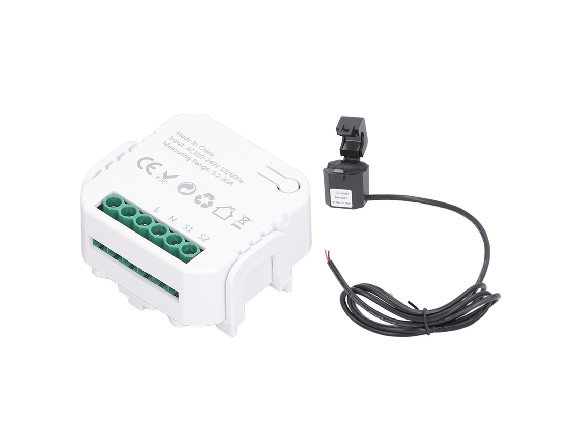 Medidor Inteligente De Energía Wifi Con Monitor De Consumo Monofásico 100-240v Ac Para Tuya Pj-1203 Negro