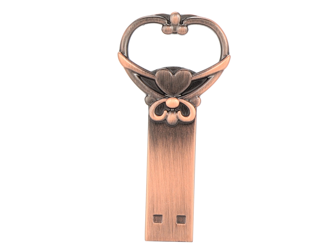 Memoria Usb Stick Flash Drive Metal 32gb Corazón Retro Portátil Para Almacenamiento De Información