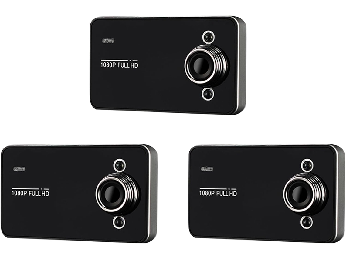 Cámara De Salpicadero Dvr Para Coche De 3 Piezas Y 2,2 Pulgadas Con Grabación Full Hd 1080p