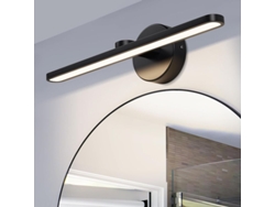 Lámpara Led Para Tocador De Baño, Montaje En Pared De 50 Cm, 14 W, 3000 K, Negro Mate, Ip44.