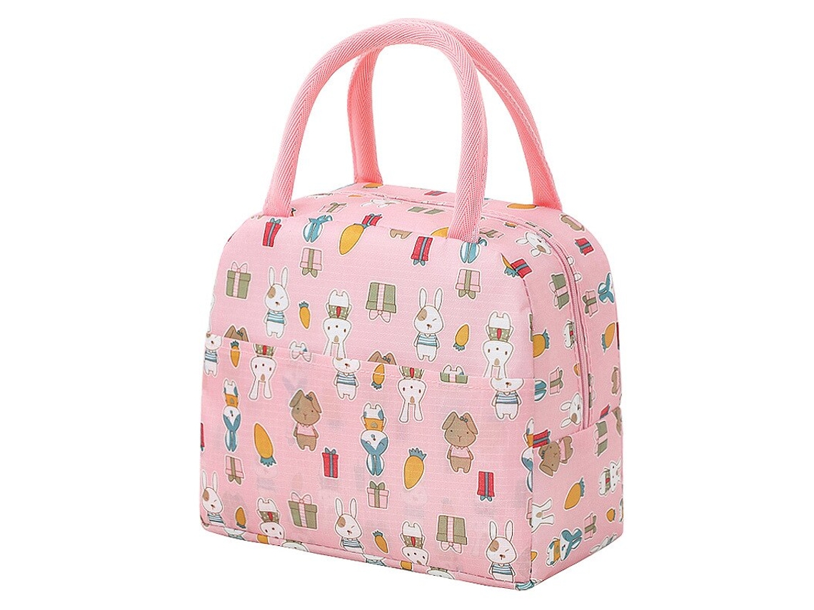 Bolsa De Almuerzo Infantil Con Dibujos De Conejos, Aislante Y Fría, Con Bolsa De Hielo Incorporada.