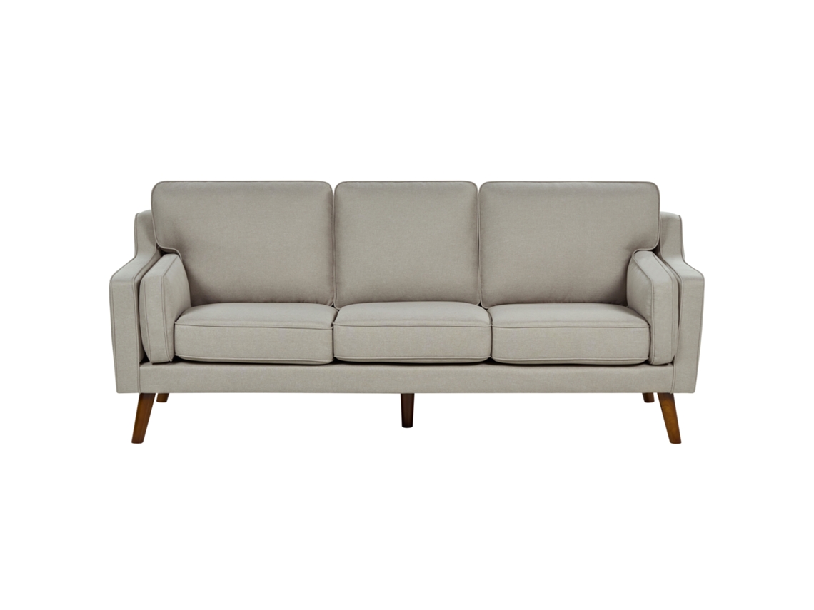 Sofá de 3 plazas BELIANI Lokka de Poliéster Beige 204x83x85