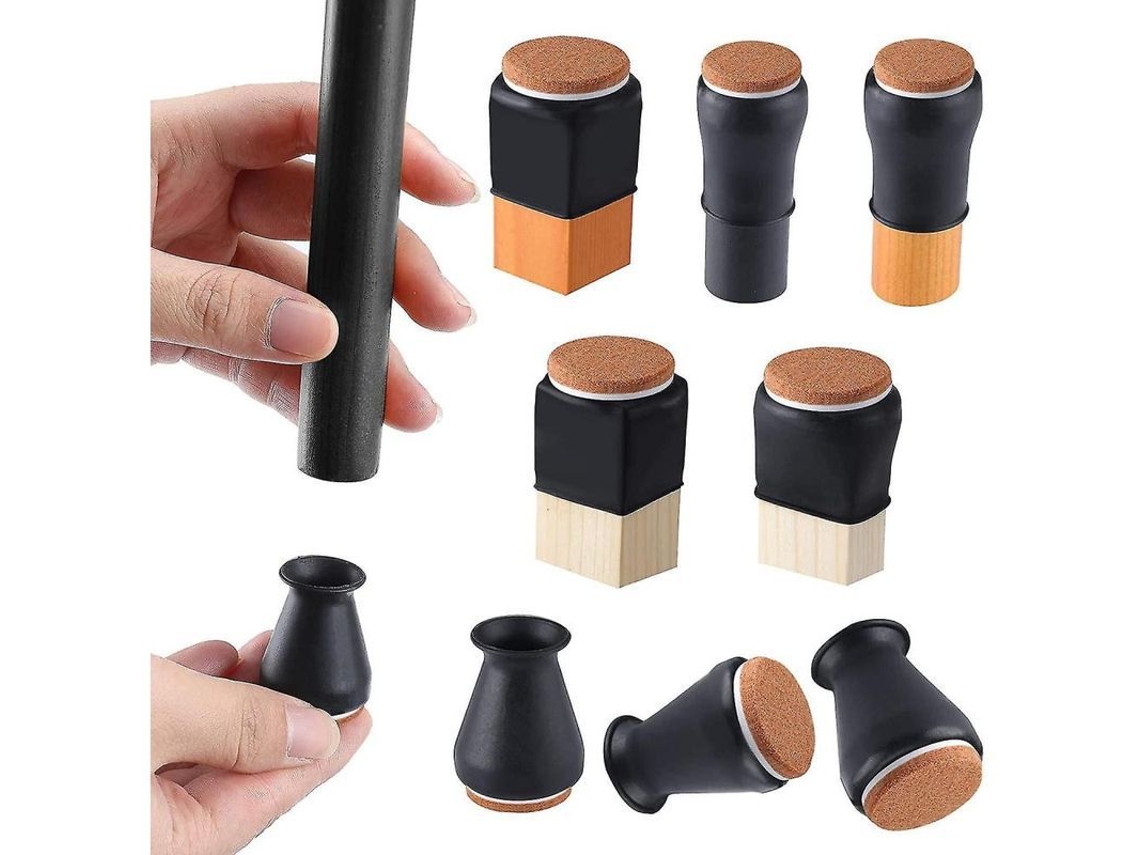 2026-protectoras De Pies De Silla De Silicona Con Fieltro Ajustan 0.5"-1" 16 Piezas Qcm