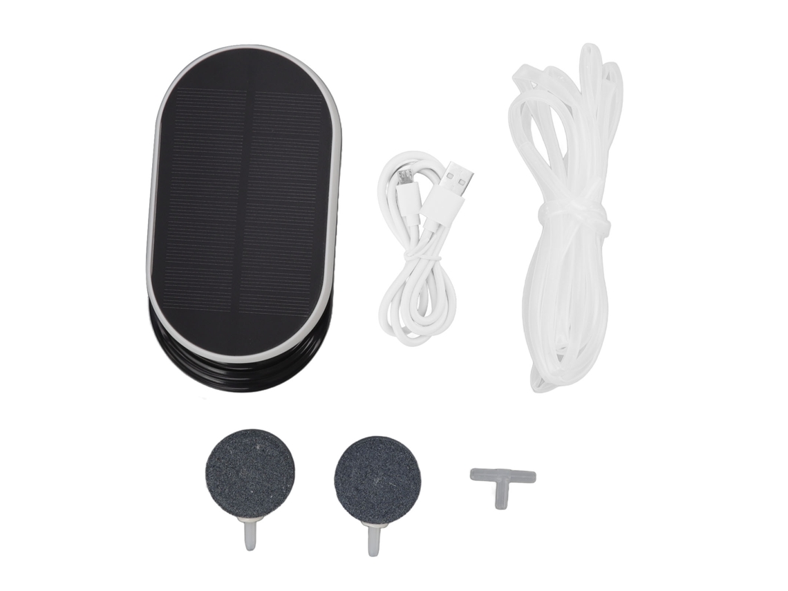 Bomba de oxígeno solar de bajo ruido para acuarios, 5 V, 1 W