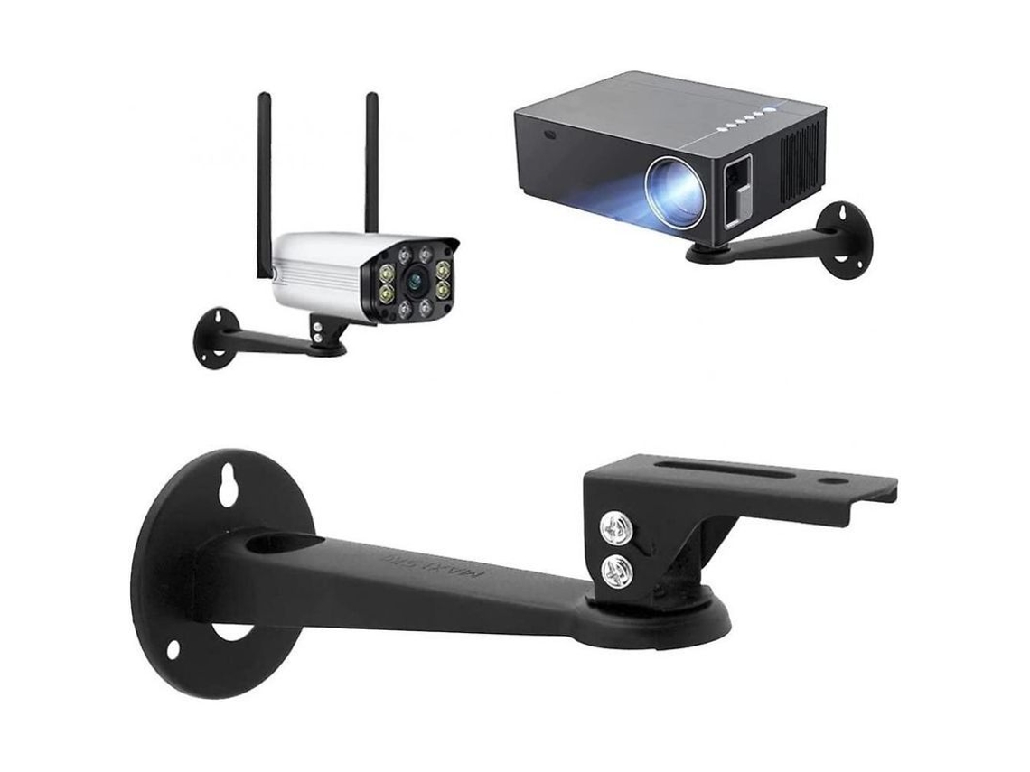 Soporte De Pared Para Miniproyector, Acero Al Carbono, 20 Cm Con Tornillos M4, Capacidad De 3 Kg, Ajustable 360°.