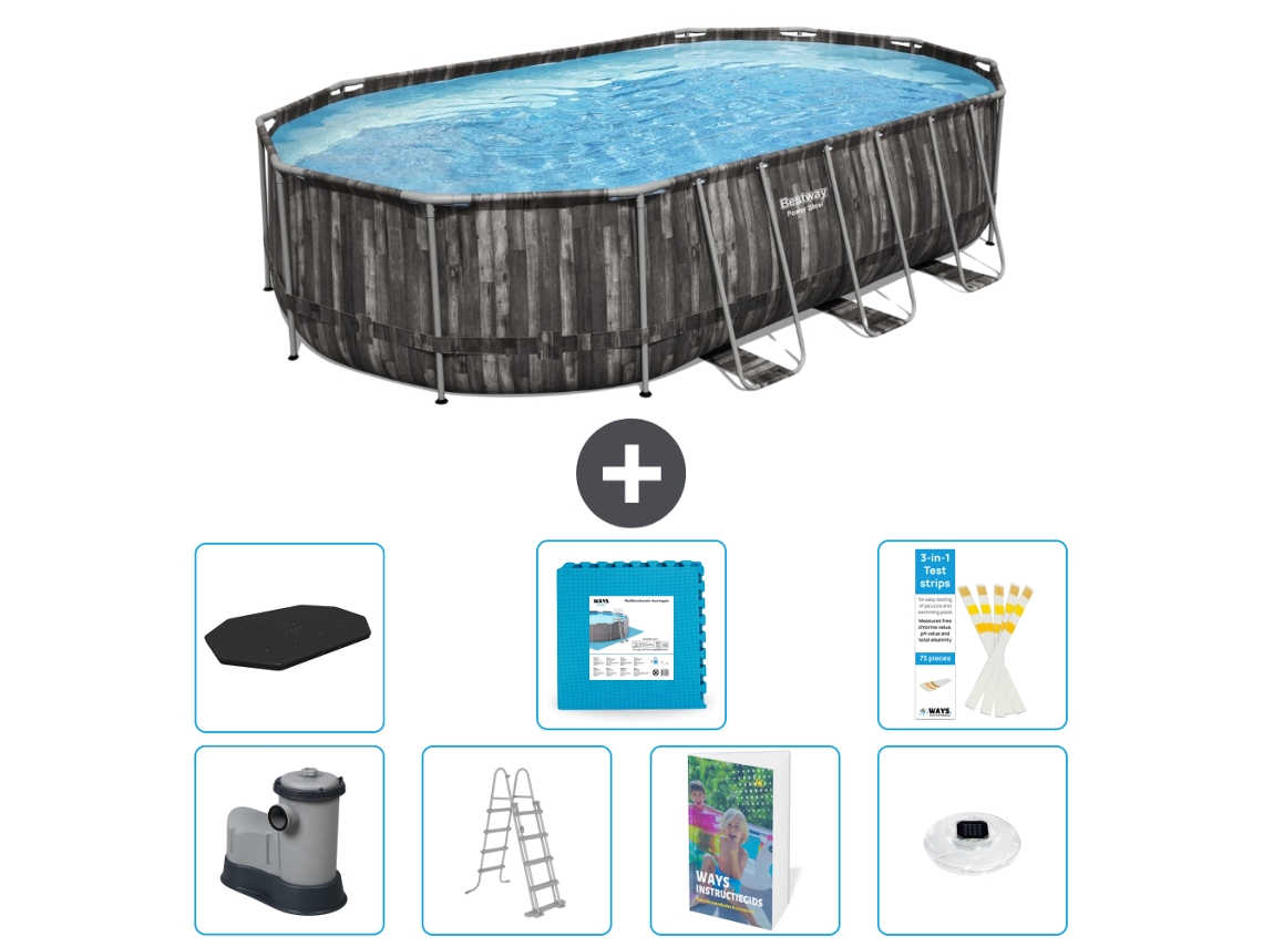 Bestway Piscina Bestway Power Steel Oval - 610x366x122 Cm - 8-peças S674