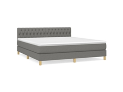 Maison Exclusive - Cama Box Spring Con Colchón Tela Gris Oscuro 180x200 Cm