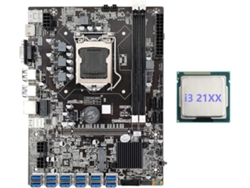 Placa Base B75 Para Minería De Eth Con Adaptador Pcie A Usb 3.0 De 12 Pines + Cpu I3 21xx Lga1155 Msata Ddr3 Usb Miner