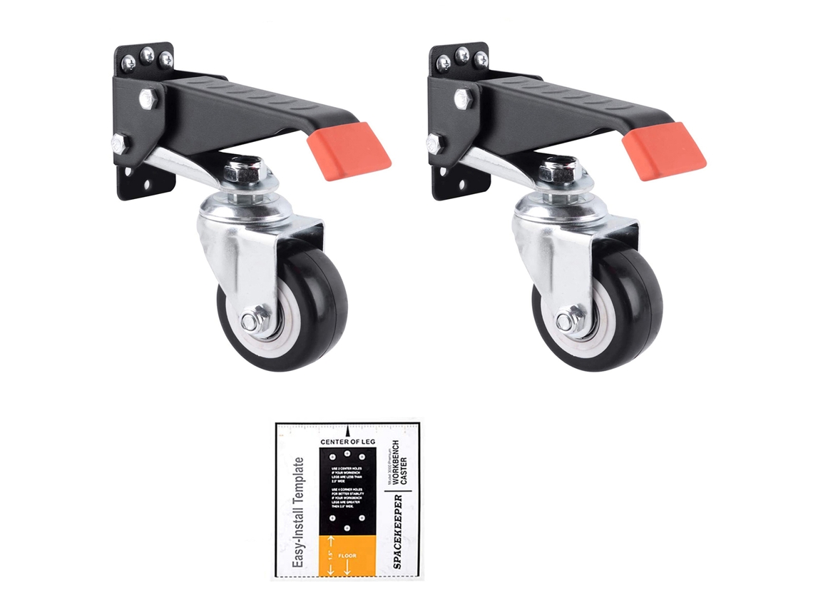 Kit De Ruedas Retráctiles Para Banco De Trabajo Con Placa De Montaje Extraíble