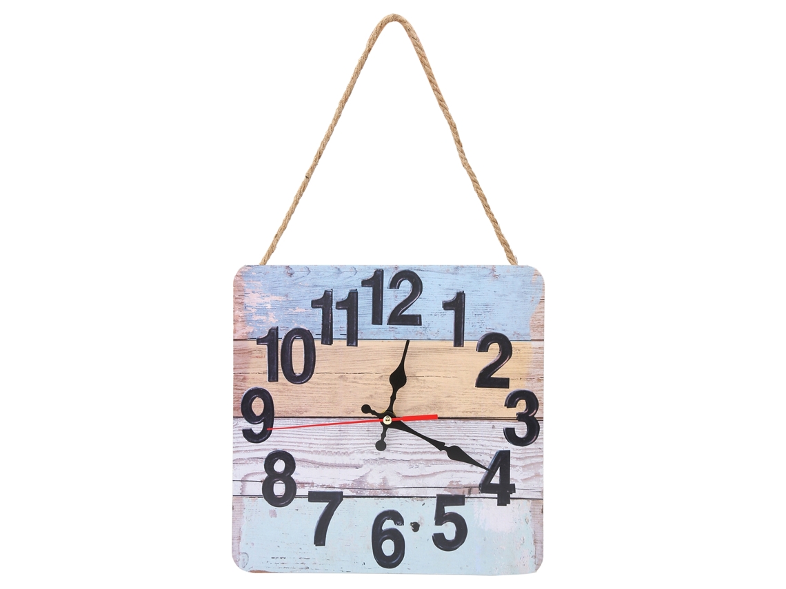 Reloj De Pared Cuadrado Silencioso, Estilo Industrial, Madera, Decorativo, Residencial, Comercial