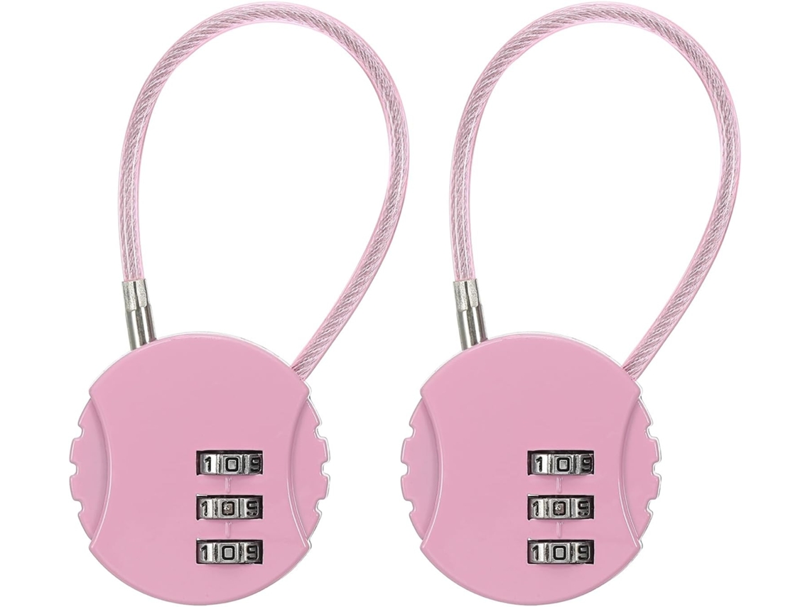 Candado de combinación para equipaje, 2 candados antirrobo de cable de acero adecuados para mochilas, maletas, armarios, etc.